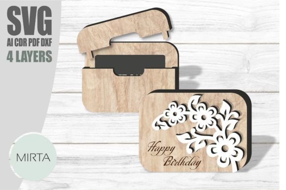 Download Floral Gift Card Holder Svg, Laser - Premium Resources