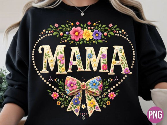 Download Spring Floral Mama Embroidery Bow PNG - Floral mama embroidery Collection